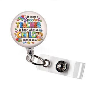 Badge Reel Teacher Inspirational Quote Retractable ID Holder Special Teacher